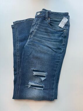 Maurices Women's 8 Regular Ripped Dark Blue Skinny Jeans